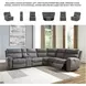 Next-Gen DuraPella Slate 6 Piece Performance Fabric Power Reclining Sectional