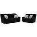 Comet Black Lay Flat Power Reclining Living Room Set with USB Charging