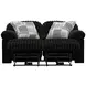 Comet Black 60" Lay Flat Power Reclining Loveseat with USB Charging