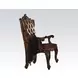 Versailles Cherry Upholstered Wing Back Arm Chair with Nailhead Trim Set of 2