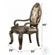 Ragenardus Synthetic Leather and Vintage Oak Arm Chair Set of 2