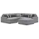 Bealton Salt and Pepper 5 Piece Sectional with LAF Chaise