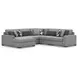 Bealton Salt and Pepper 5 Piece Sectional with LAF Chaise