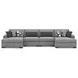 Bealton Salt and Pepper 4 Piece Sectional with Double Chaise