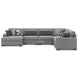 Bealton Salt and Pepper 6 Piece Sectional with LAF Chaise