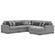 Bealton Salt and Pepper 5 Piece Sectional with RAF Chaise