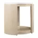 Limestone Light Brown and White Volakas Stone Top Side Table