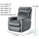 Primo Cyber Space Charcoal Power Headrest Wall Hugger Recliner with SoCozi Massage