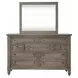 Americana Farmhouse Dusty Taupe and Black 9 Drawer Dresser with Mirror