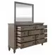 Americana Farmhouse Dusty Taupe and Black 9 Drawer Dresser with Mirror