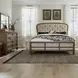 Americana Farmhouse Dusty Taupe and Black 9 Drawer Dresser with Mirror