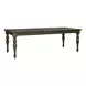 Americana Farmhouse Dusty Taupe and Brown Upholstered 6 Piece Extendable Dining Set with Nailhead Trim