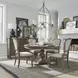 Americana Farmhouse Dusty Taupe and Brown 5 Piece Dining Set with Nailhead Trim