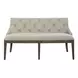 Americana Farmhouse Dusty Taupe and Brown Upholstered 6 Piece Extendable Leg Base Dining Set with Nailhead Trim