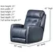 Bank Shot Horizon Leather Power Recliner with Power Headrest and USB Charging