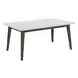 Edison Brownstone and White 64" Rectangular Marble Top Dining Table