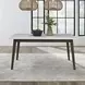 Edison Brownstone and White 64" Rectangular Marble Top Dining Table