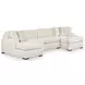 Chessington Ivory 3 Piece sectional with Double Chaise