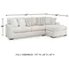 Chessington Ivory 2 Piece Sectional with RAF Chaise