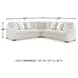 Chessington Ivory 3 Piece Sectional