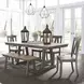 Harvest Fields Gray and Sandstone 6 Piece Extendable Trestle Dining Set