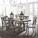 Harvest Fields Gray and Sandstone 7 Piece Extendable Trestle Dining Set