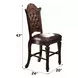 Vendome Brown Upholstered Counter Height Chair with Nailhead Trim Set of 2