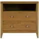 Dana Natural 2 Drawers Nightstand with Top Shelf