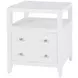 Dana Smooth White 2 Drawers Nightstand with Top Shelf