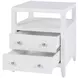 Dana Smooth White 2 Drawers Nightstand with Top Shelf
