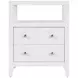 Dana Smooth White 2 Drawers Nightstand with Top Shelf