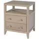 Dana Antique Taupe 2 Drawers Nightstand with Top Shelf