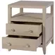 Dana Antique Taupe 2 Drawers Nightstand with Top Shelf