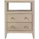 Dana Antique Taupe 2 Drawers Nightstand with Top Shelf
