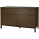 Mendel Walnut 6 Drawers Dresser