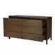 Mendel Walnut 6 Drawers Dresser