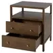 Mendel Walnut 2 Drawer Open Nightstand