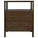 Mendel Walnut 2 Drawer Open Nightstand
