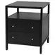 Mendel Black 2 Drawer Open Nightstand