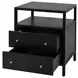 Mendel Black 2 Drawer Open Nightstand
