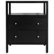 Mendel Black 2 Drawer Open Nightstand