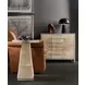 Melange Beige and Gray Upholstered 3 Drawer Accent Chest
