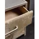 Melange Beige and Gray Upholstered 3 Drawer Accent Chest