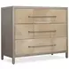Melange Beige and Gray Upholstered 3 Drawer Accent Chest