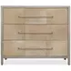 Melange Beige and Gray Upholstered 3 Drawer Accent Chest