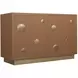 Melange Brown and Gold Upholstered 2 Door Hall Chest