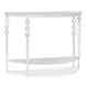 Melange White 44" Glass Top Demilune Console