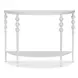 Melange White 44" Glass Top Demilune Console