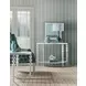 Melange White 44" Glass Top Demilune Console