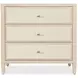 Melange Light Brown and Beige Upholstered 3 Drawer Nightstand with Integrated Charging